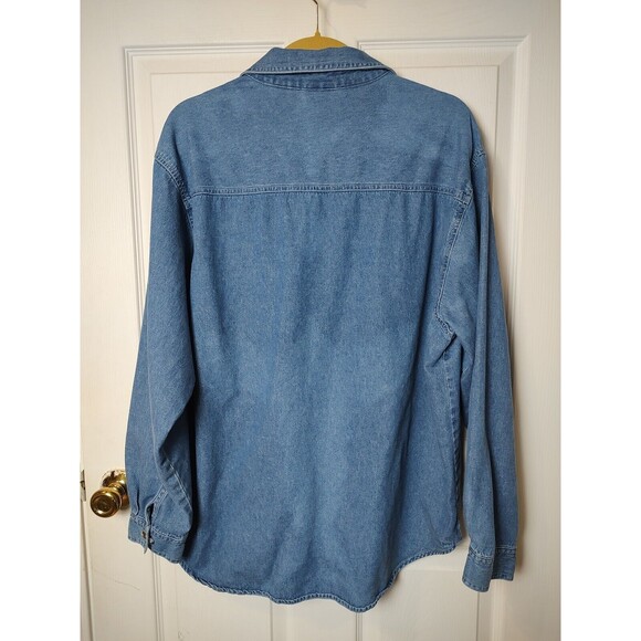 Bobbie Brooks Women's XL Embroidered Button Up Denim Shirt Bear Pumpkin Fall - Picture 4 of 5